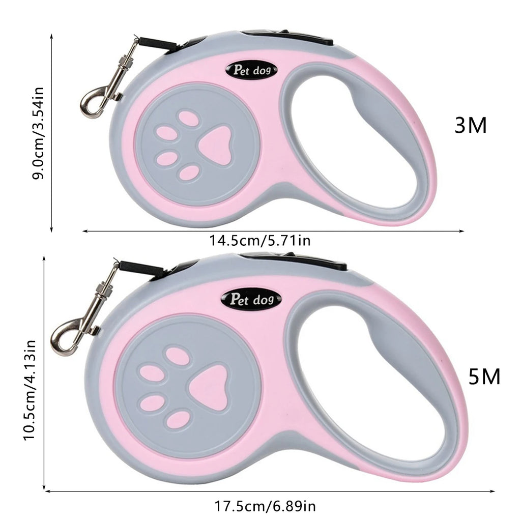 Einziehbare Hundeleine 3m/5m für kleine, mittlere & große Hunde – Robuste Nylon-Laufleine für Welpen & ausgewachsene Hunde