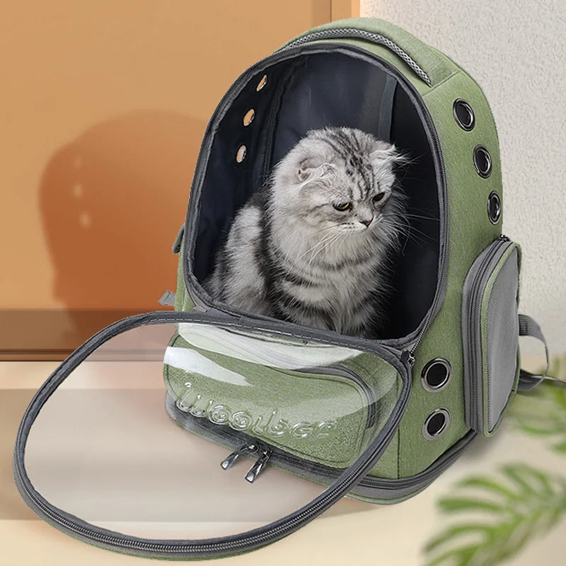 Transparenter Rucksack für Katzen & kleine Hunde – Atmungsaktive Tragetasche für Reisen & Ausflüge im Freien