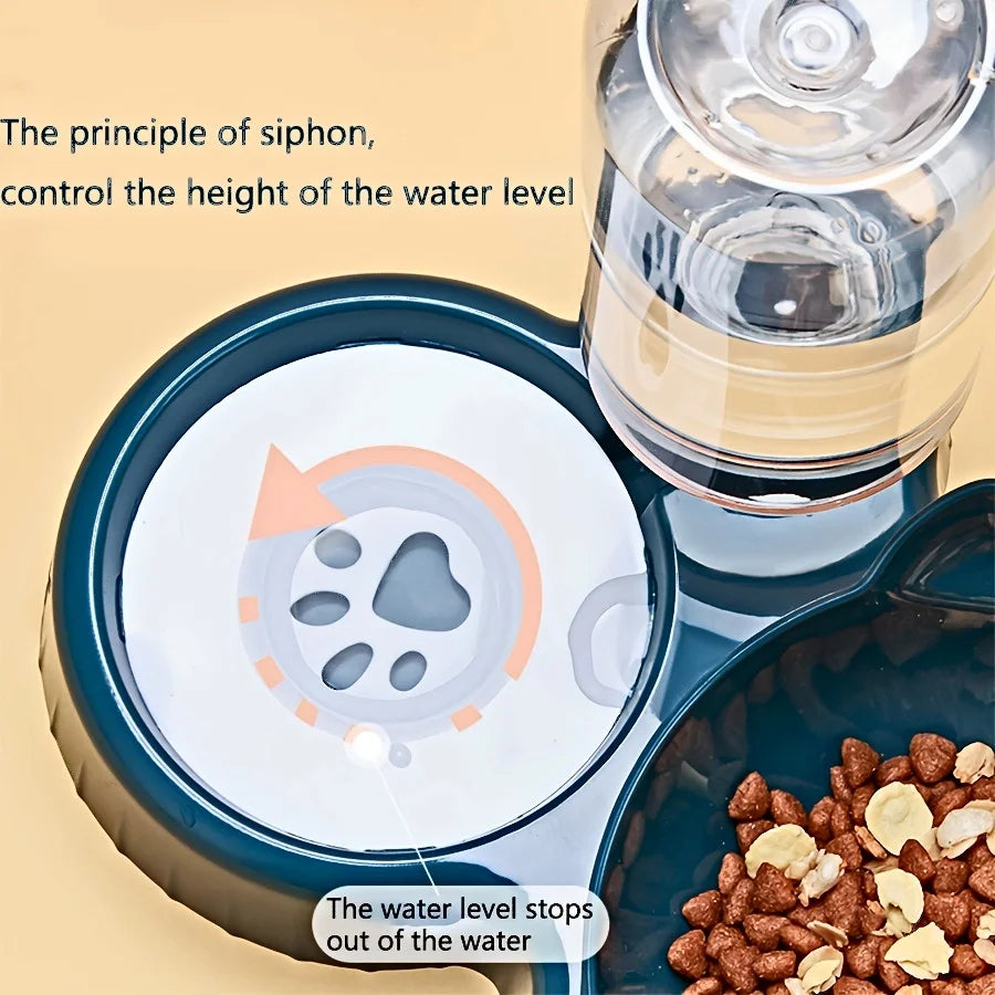 Ergonomisches Napf-Set für Katzen – Mit Schwerkraft-Wasserspender und schonendem Ohr-Design
