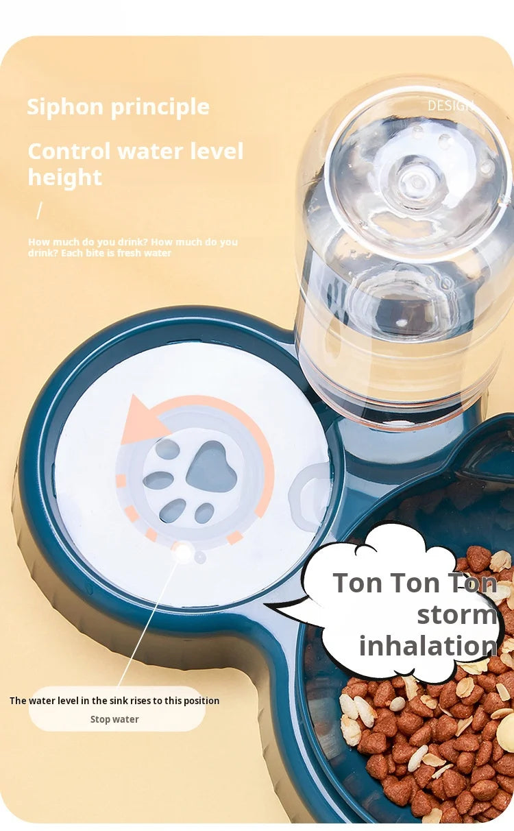Ergonomisches Napf-Set für Katzen – Mit Schwerkraft-Wasserspender und schonendem Ohr-Design