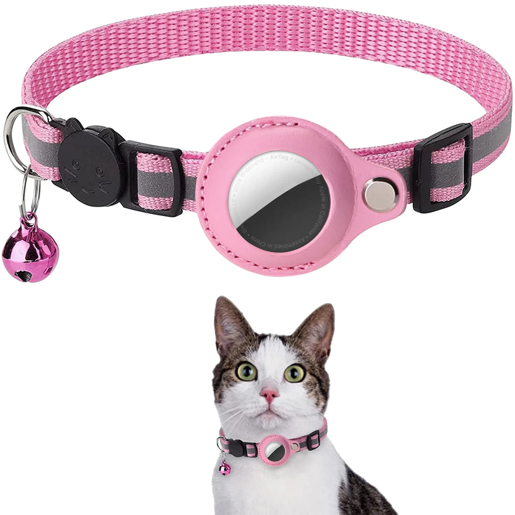 Katzenhalsband mit AirTag-Halterung – reflektierend, wasserdicht & sicher
