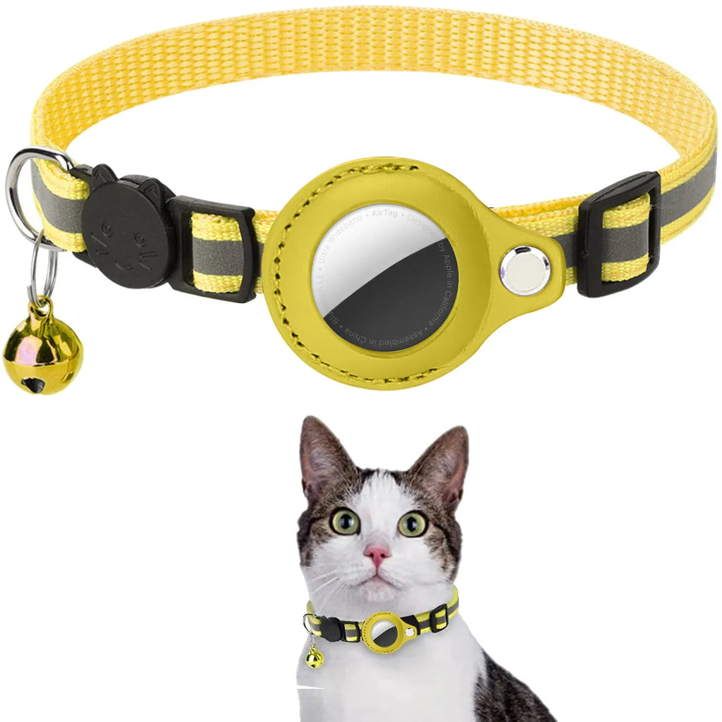 Katzenhalsband mit AirTag-Halterung – reflektierend, wasserdicht & sicher