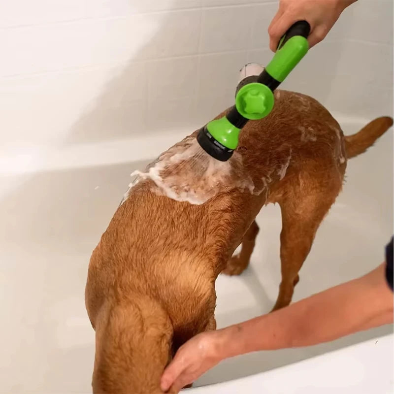 Verstellbare Hunde-Schaum-Sprühpistole mit integriertem Seifenbehälter
