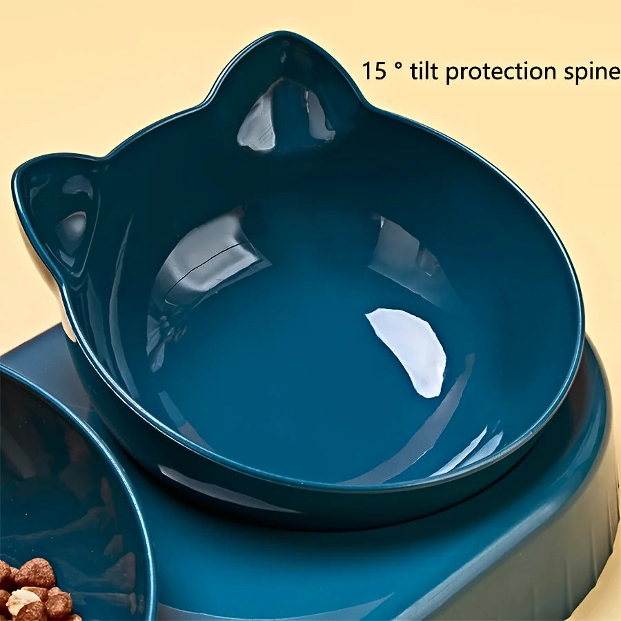 Ergonomisches Napf-Set für Katzen – Mit Schwerkraft-Wasserspender und schonendem Ohr-Design