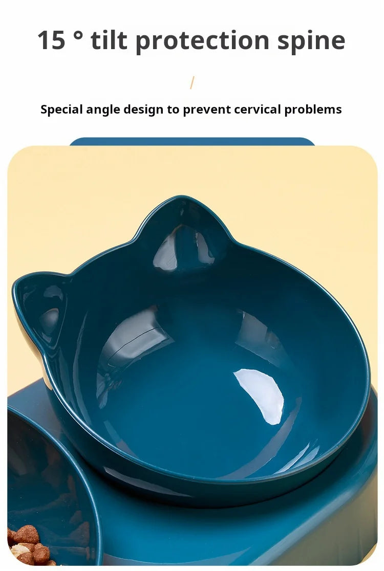 Ergonomisches Napf-Set für Katzen – Mit Schwerkraft-Wasserspender und schonendem Ohr-Design