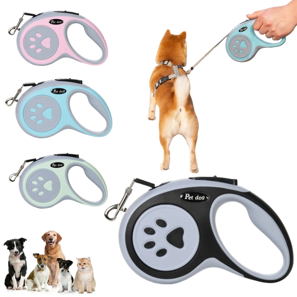 Einziehbare Hundeleine 3m/5m für kleine, mittlere & große Hunde – Robuste Nylon-Laufleine für Welpen & ausgewachsene Hunde