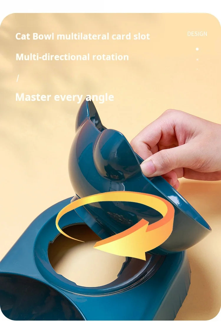 Ergonomisches Napf-Set für Katzen – Mit Schwerkraft-Wasserspender und schonendem Ohr-Design