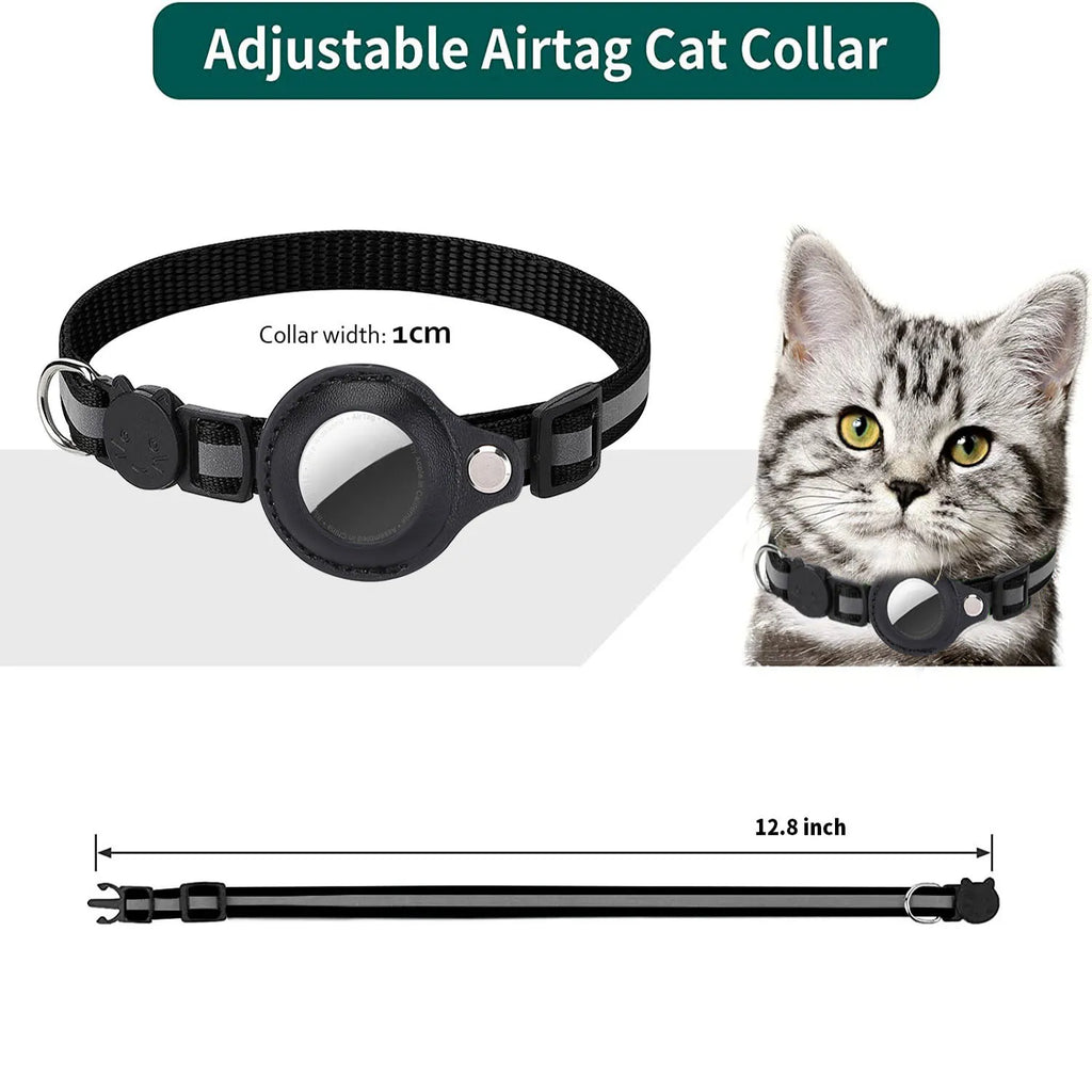 Katzenhalsband mit AirTag-Halterung – reflektierend, wasserdicht & sicher